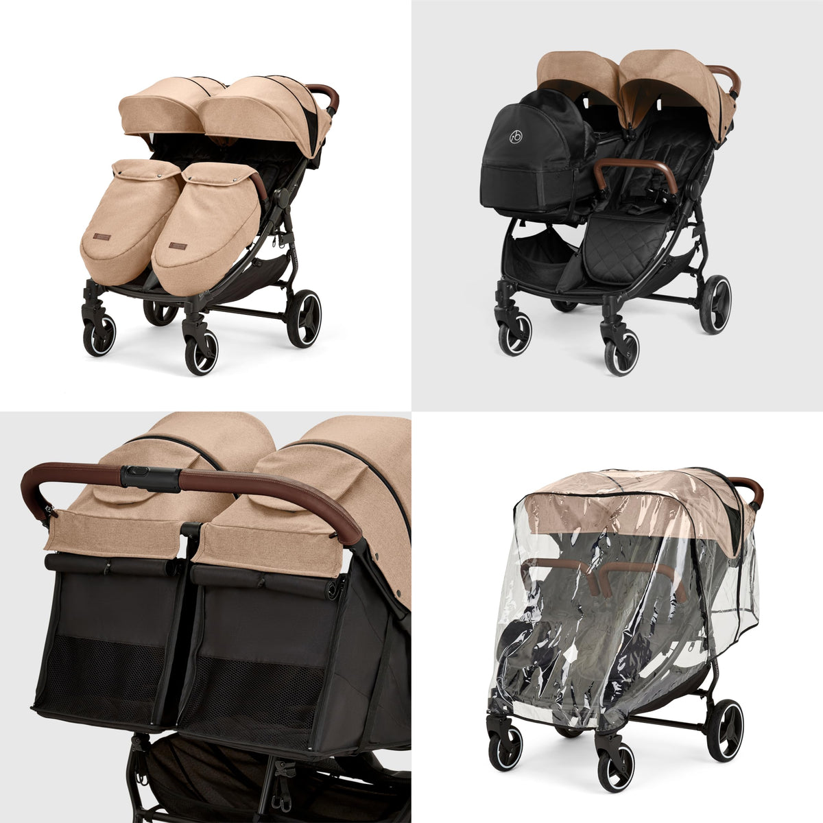 Ickle Bubba Venus Double Prime Double Stroller – Biscuit
