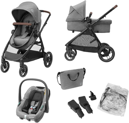 Maxi-Cosi Zelia S Trio 3-in-1 Travel System with Car Seat 0–4Y Grey