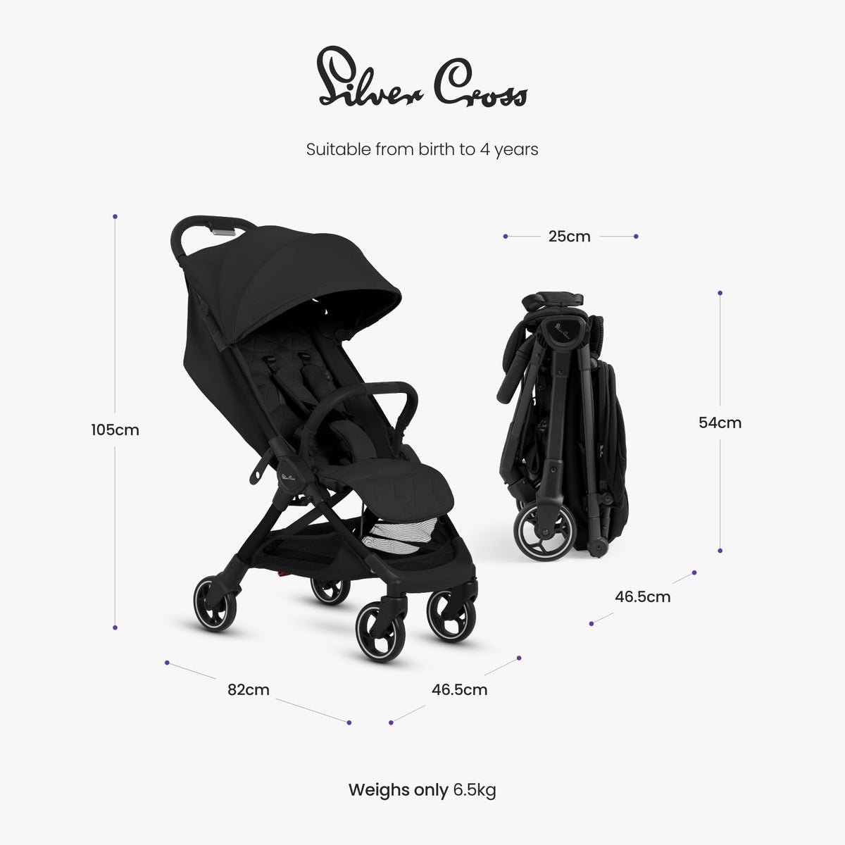 Silver Cross Clic 2 Compact Stroller & Travel Bag – Space