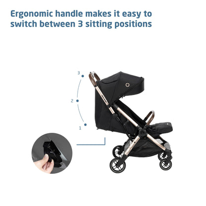 Maxi-Cosi Eva3 Lightweight Baby Stroller 0–4 Yrs | Essential Black