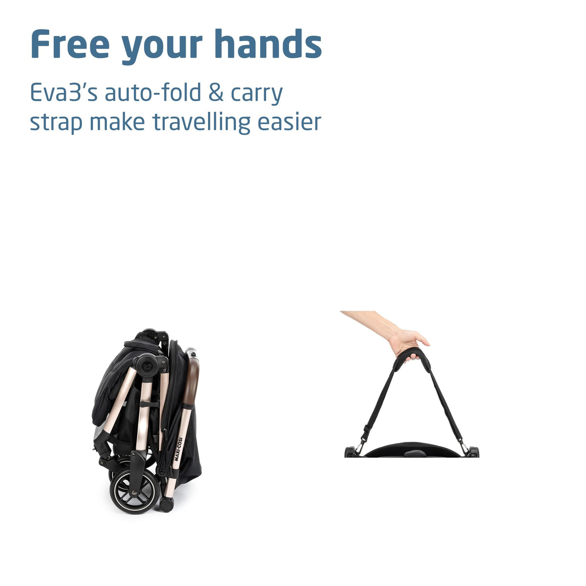 Maxi-Cosi Eva3 Lightweight Baby Stroller 0–4 Yrs | Essential Black