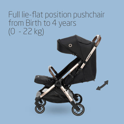 Maxi-Cosi Eva3 Compact Pushchair 0–4 Yrs | Essential Black Champagne
