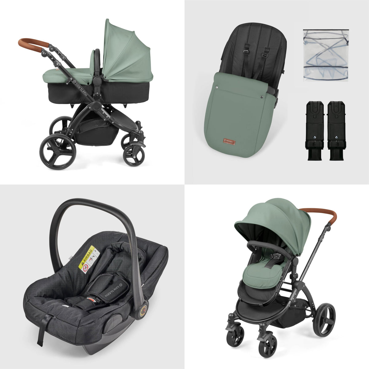 Ickle Bubba Stomp Urban 3-in-1 Travel System – Sage Green