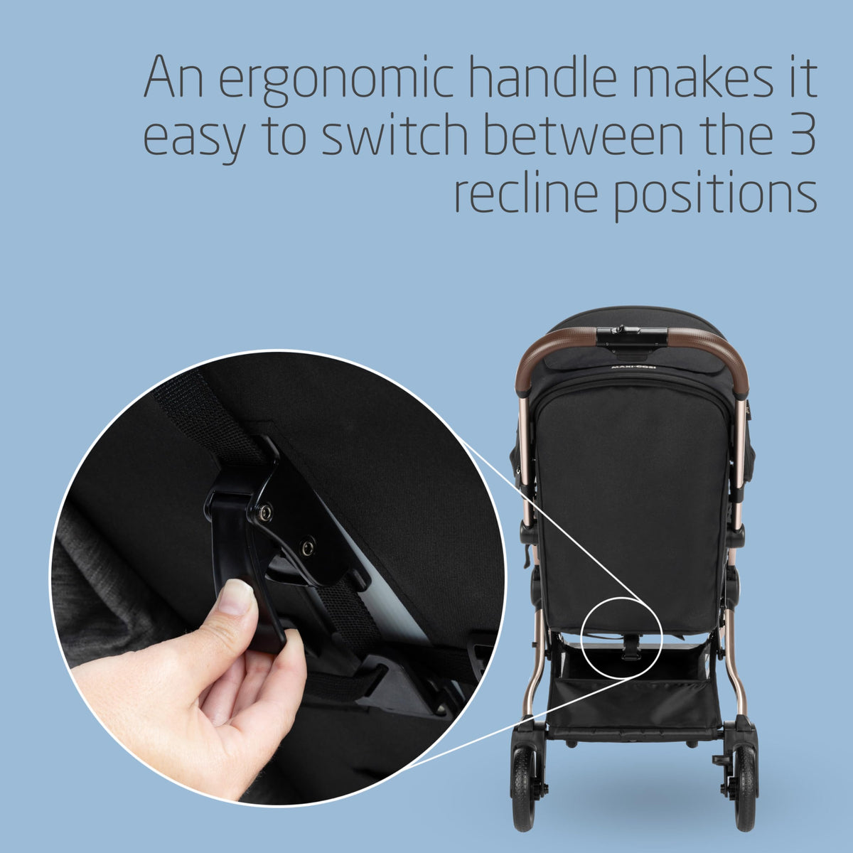 Maxi-Cosi Eva3 Compact Pushchair 0–4 Yrs | Essential Black Champagne