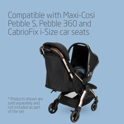 Maxi-Cosi Eva3 Compact Pushchair 0–4 Yrs | Essential Black Champagne