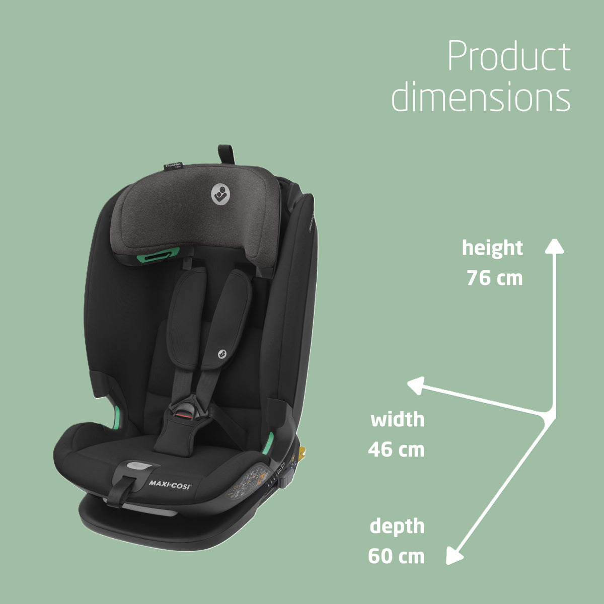 Maxi-Cosi Titan Plus i-Size ISOFIX Car Seat 15M–12Y Authentic Black