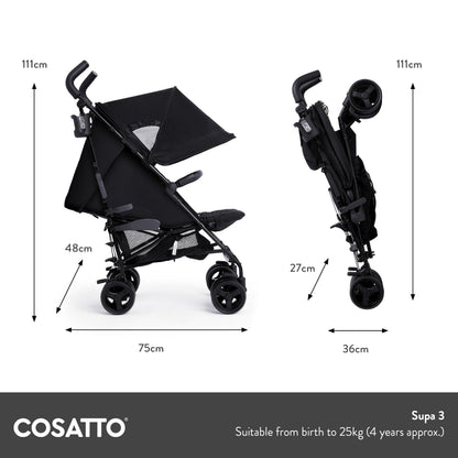 Cosatto Supa 3 Pushchair & Footmuff – Birth to 25kg, Hoglet