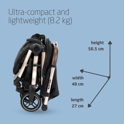 Maxi-Cosi Eva3 Compact Pushchair 0–4 Yrs | Essential Black Champagne