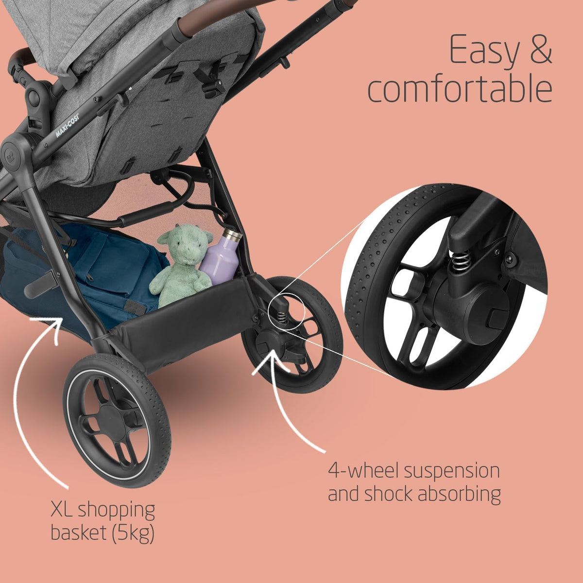 Maxi-Cosi Zelia S Trio 3-in-1 Travel System with Car Seat 0–4Y Grey