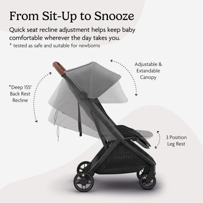 UPPAbaby MINU V3 Lightweight Travel Stroller – Greyson