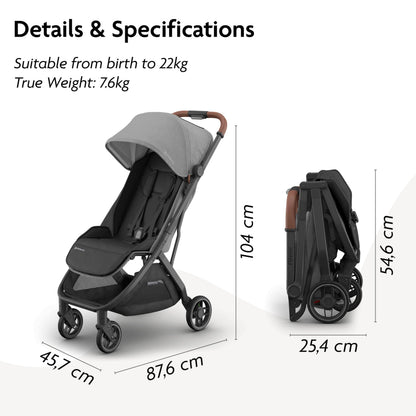 UPPAbaby MINU V3 Lightweight Travel Stroller – Greyson