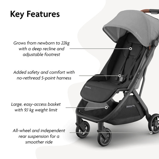UPPAbaby MINU V3 Lightweight Travel Stroller – Greyson