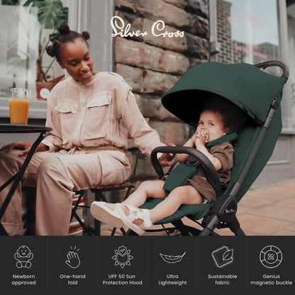 Silver Cross Clic 2 Compact Stroller & Travel Bag – Conifer