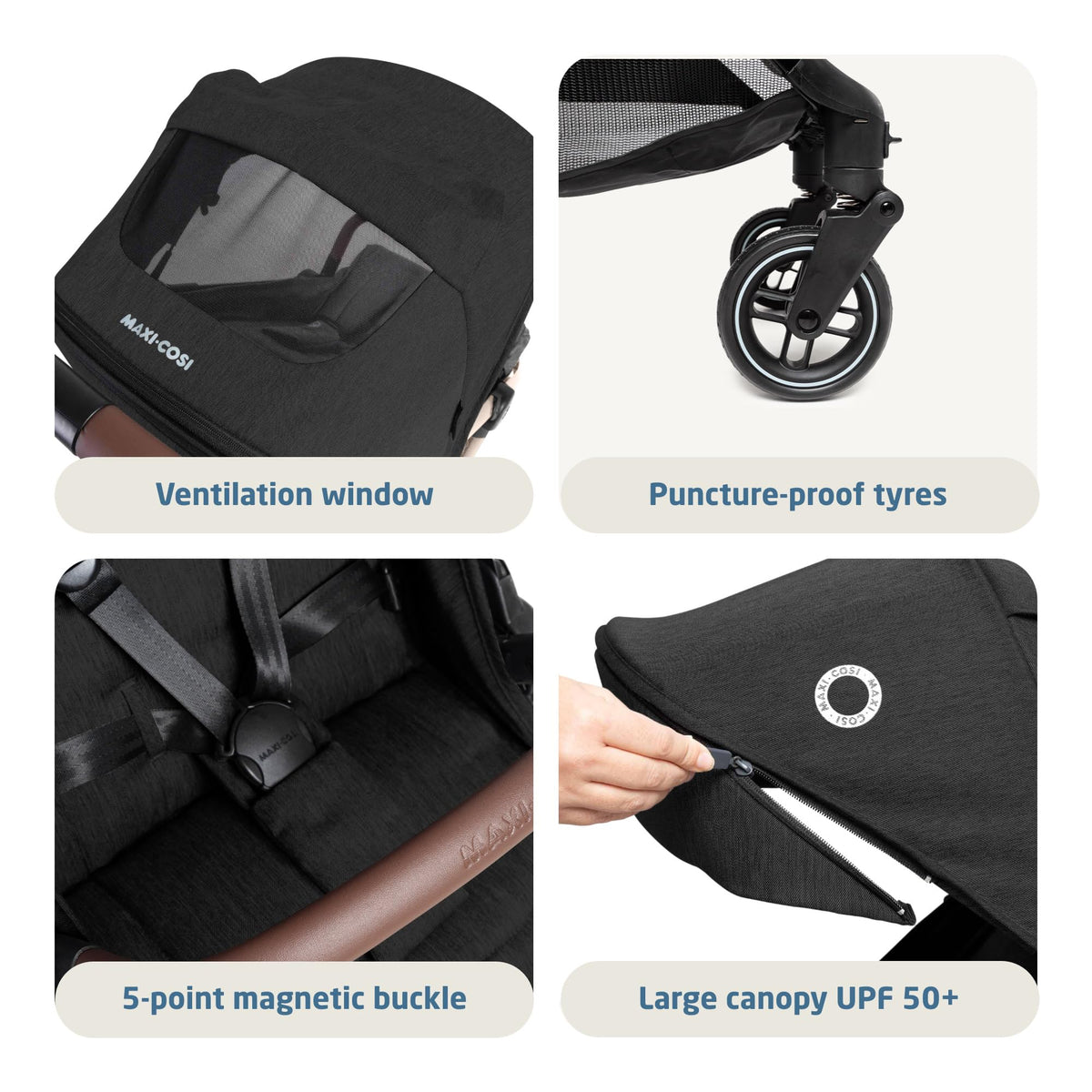 Maxi-Cosi Eva3 Lightweight Baby Stroller 0–4 Yrs | Essential Black