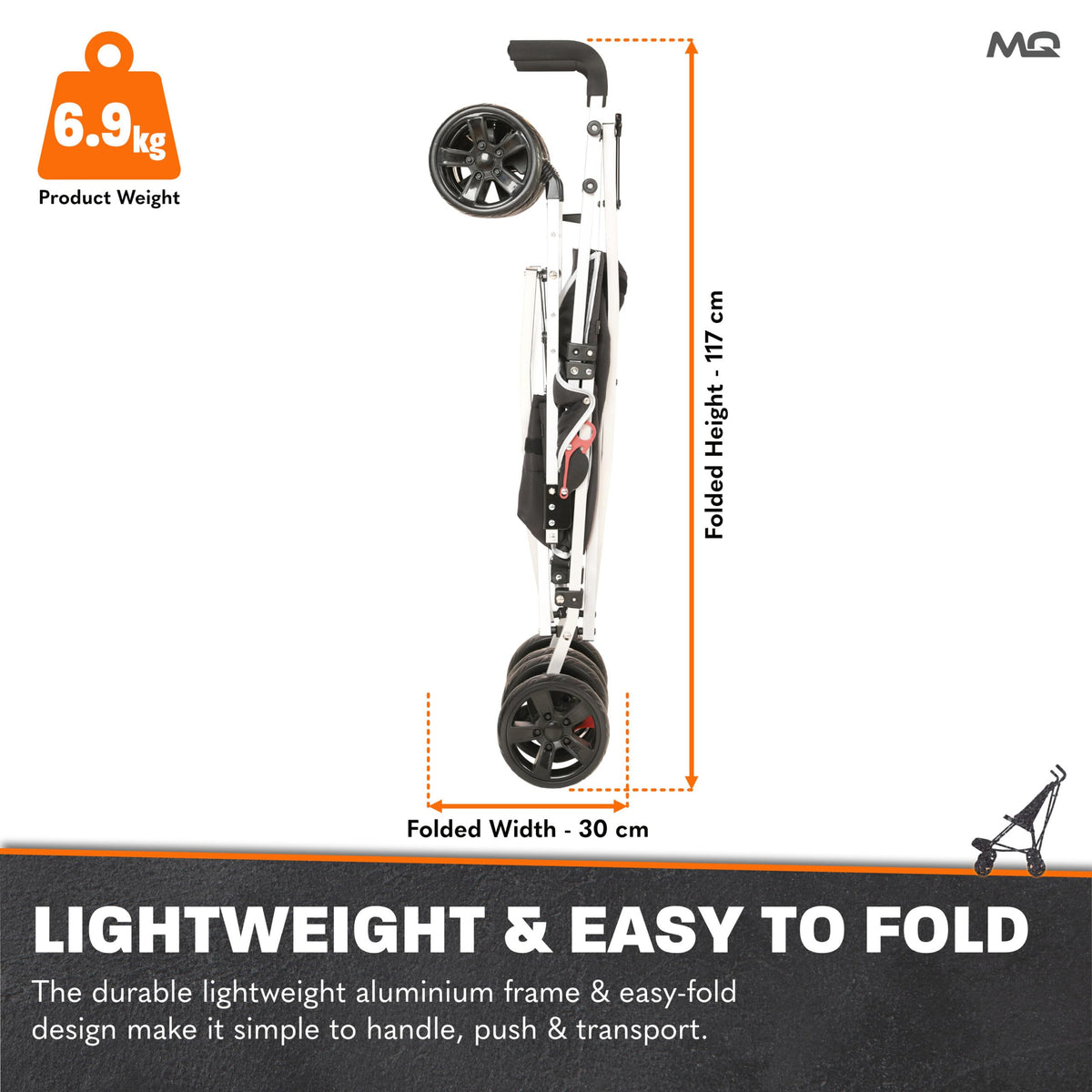 MobiQuip XL Special Needs Disability Pushchair up to 50kg Black